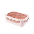 thumbnail image 4 of Lipstore Boîte Bento Récipient Alimentaire Réutilisable Portable Micro-Ondes Étanche Récipient à Lunch Rose 2 Compartiments, 4 of 8
