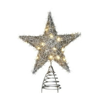 CuiLiyq Christmas Tree Topper Tinsel Star, 11.8 Inch Shiny Iridescent Christmas Tree Decoration, for Xmas Tree Holiday Party Indoor Decor