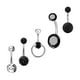 thumbnail image 3 of 5x piercing para el ombligo, 10 mm, corto, acero inoxidable, moderno, Negro, 3 of 9
