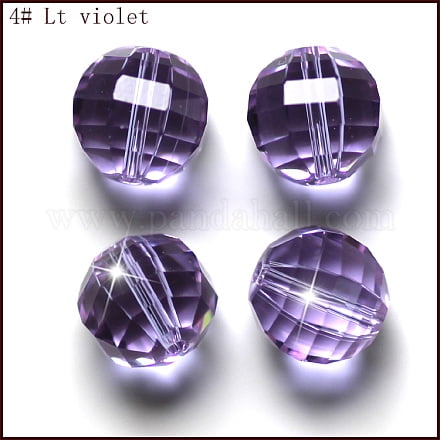 K9 Glass Imitation Austrian Crystal Beads Grade AAA Faceted Round Lilac 8mm Hole: 0.9~1mm