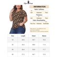 thumbnail image 6 of DARING DIVA Women's Plus Floral  Loose Casual Basic Blouse 4X Brown, 6 of 6