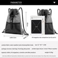 thumbnail image 1 of Drawstring Bag Gym with Pockets Sports Sack with Handle Drawstring Backpack Travel for Men Women-Gre, 1 of 5