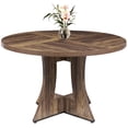 thumbnail image 2 of MARNUR Round Dining Table for 4 Persons 47" Modern Kitchen Table for Dining Room Kitchen, Brown (Only Table), 2 of 7
