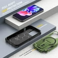 thumbnail image 7 of for iPhone 12 Pro / 12 6.1" Case with Kickstand, Compatible with MagSafe Camera 
 & Screen Guard Military Grade Drop Protection Shockproof  Magnetic Back Cover for iPhone 12 Pro / 12 6.1", Armygreen, 7 of 7
