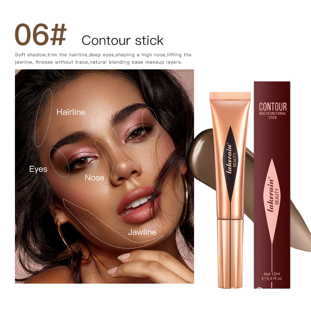 Contour Beauty Wand, Liquid Face Contouring Stick with Cushion Applicator, Natural Matte Finish