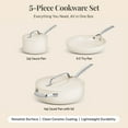 thumbnail image 4 of Gotham Steel Modern 5 Pc Ceramic Pots and Pans Set Non Stick, Kitchen Cookware Sets, Non Stick Pots and Pan Set, Ceramic Cookware Set, Pot and Pan Set, Non Toxic Cookware Set, Dishwasher Safe, Cream, 4 of 8