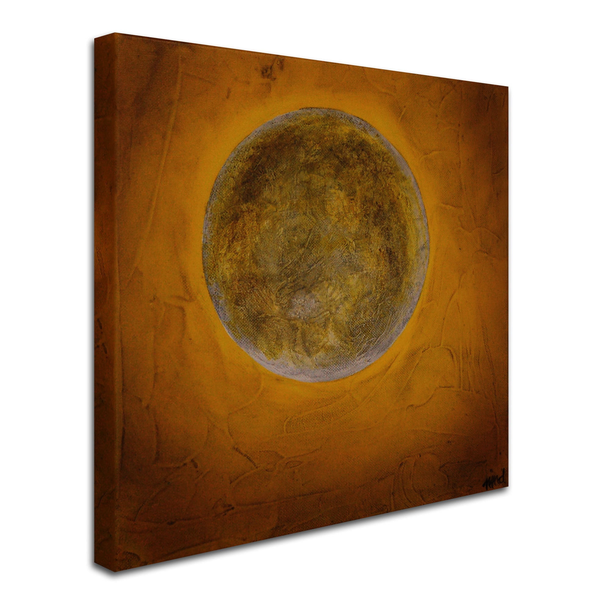 Trademark Fine Art "Moon on Yellow" Canvas Art by Nicole Dietz
