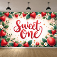 thumbnail image 4 of Strawberry Decoration Sweet One First Birthday Banner Floral Design Fruit Theme for Baby Birthday Party Celebration Photoshoot, 4 of 7