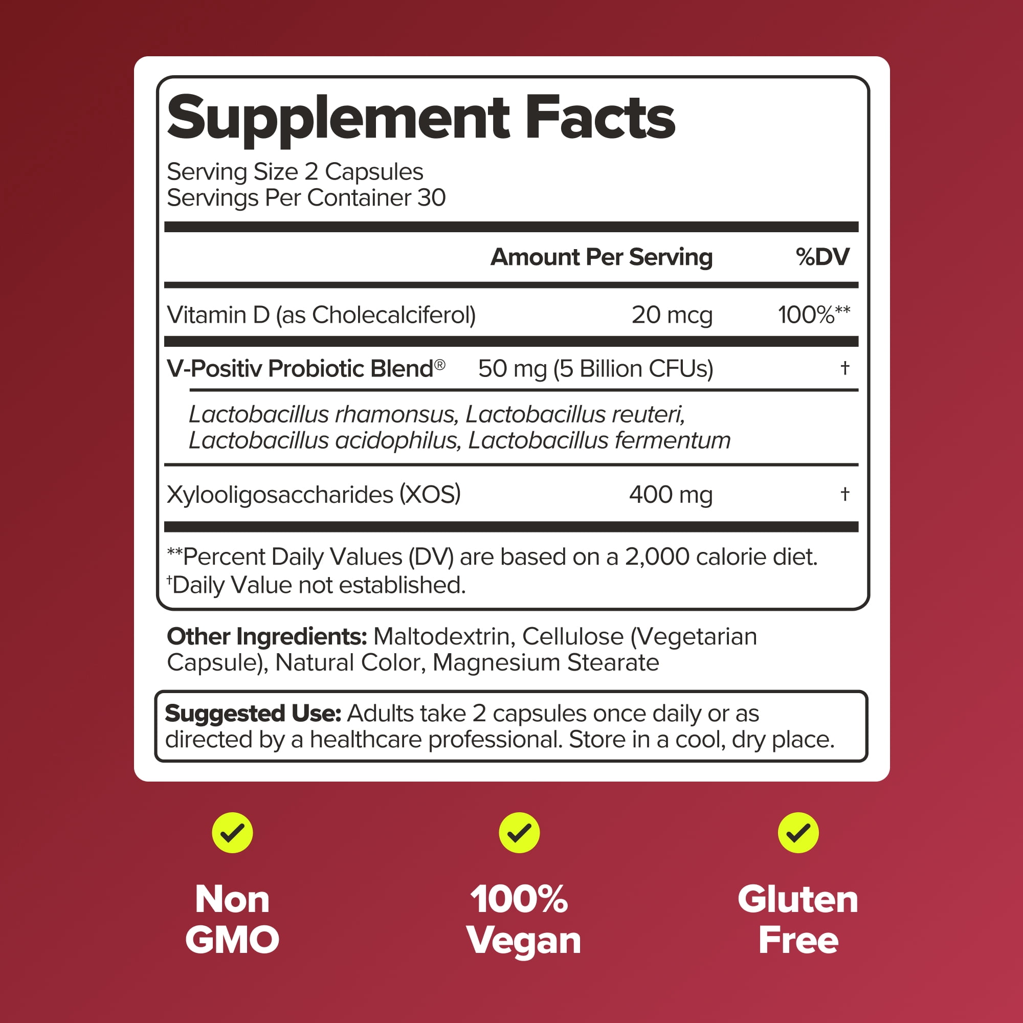 O Positiv URO Vaginal Health + Probiotic Capsules for Vaginal Flora, pH & Yeast Balance, 60 Count