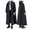 Black, variant on Mens Hooded Coat Solid Zip Front Stand Collar Elastic Ankle Length Relaxed Fit Long Sleeve Casual Rain Jacket