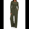 thumbnail image 1 of Traje de Otoño e Invierno para Mujer, de Larga, Color Liso, Informal, para Tiempo Libre Verde M, 1 of 8