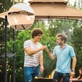 thumbnail image 6 of ABCCANOPY 8'x 5' Grill Gazebo Shelter, Double Tier Outdoor BBQ Gazebo Canopy with LED Light(Khaki), 6 of 8