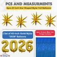 thumbnail image 7 of PMU 12 Pc Set Graduation 2026 - New Years 2026 Gold Balloons with Blue Curtain Backdrop Party Kit Decorations, 7 of 7