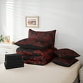thumbnail image 6 of jejeloiu Baroque Floral 7-Piece Twin Bedding Sets,Damask Flower Print Bedding Comforter Set,Red Black Sheet Sets For Adults,Ultra Soft Bedroom Decoration Reversible, 6 of 8