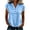 Light Blue, variant on Women's Textured Notched Blouse Collar Half Button Shirt Scalloped Lace Trim Cuff Tops Office Casual Work Shirts Navy,2xL