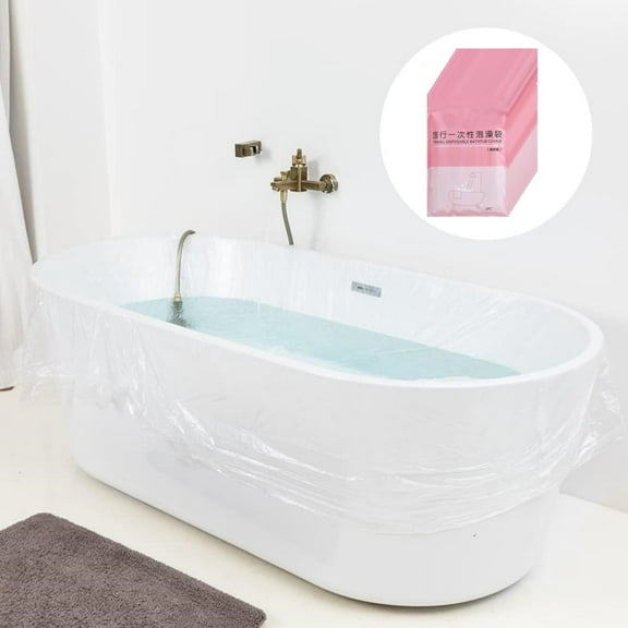 10 Pack Disposable Bathtub Cover Liner,Topboutique Transparent Thickened Plastic Bathtub Bag,Large Size Bathtub Lining Plastic Bag Cover for Traveling,Household,Hotel,Salon,Emergency Water Storage