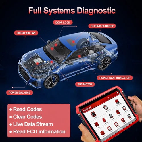 ANCEL DS700 Bidirectional Diagnostic Tool, Automotive OBD2 Scanner All System Diagnostic Scan Tool with 40+ Services, ECU Co-ding, FCA Autoauth, Topology Mapping, 2 Years Free Update