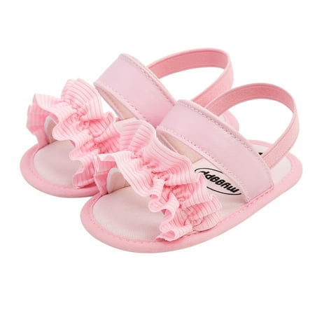 Caqnni Toddler/Little Kid Girls Dress Cross Strappy Open Toe Sandals Princess Flats Summer Flower Girl Shoes Formal & Dailywear Girls Shoes