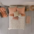 thumbnail image 6 of Ultra-Soft Queen/King Size Sherpa Blanket, Cozy and Warm Double-Sided Plush Blanket, Peach and White with Floral Design, Bremen, 87" x 98", Machine Washable, 6 of 7
