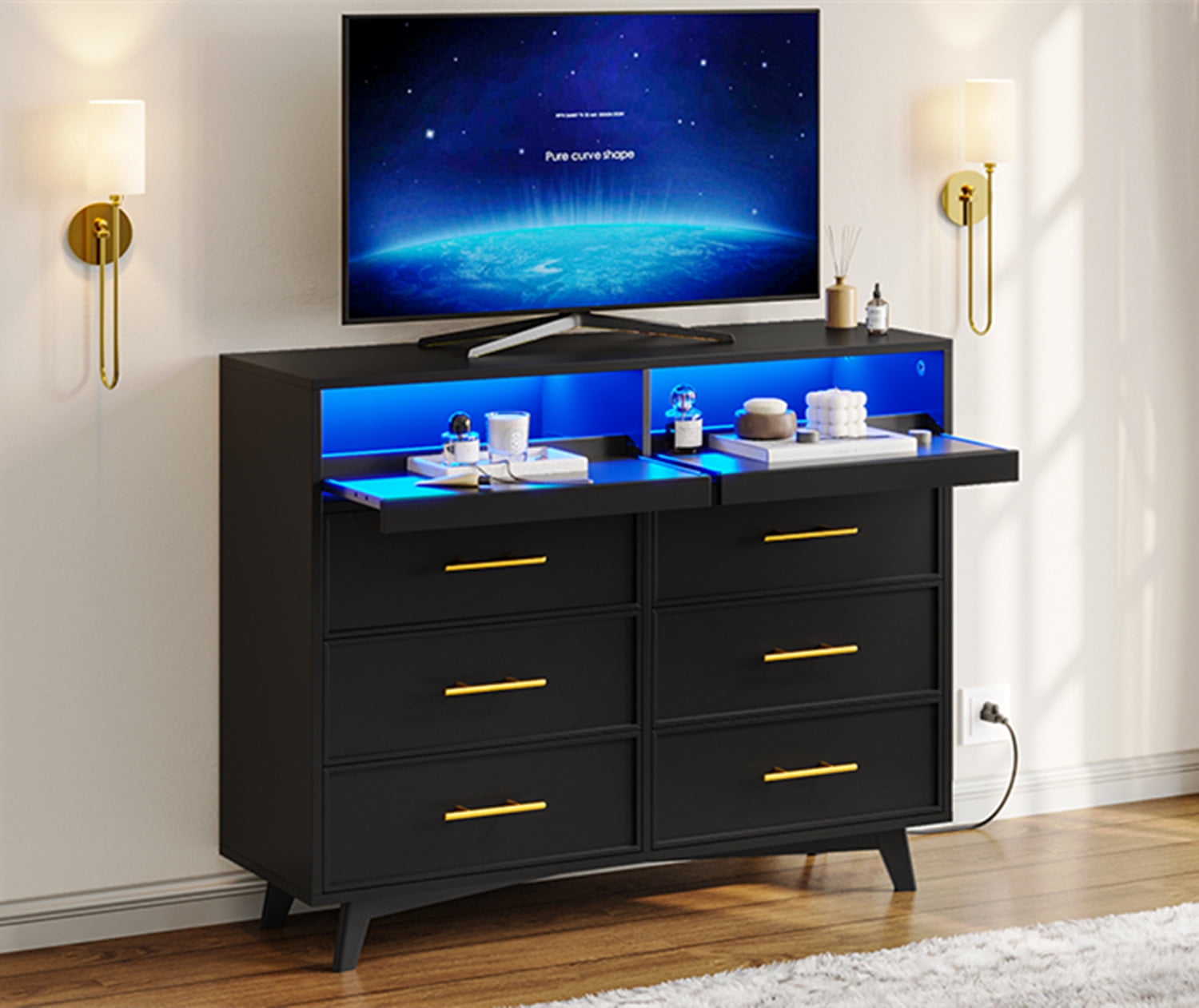 Black and blue dresser outlet