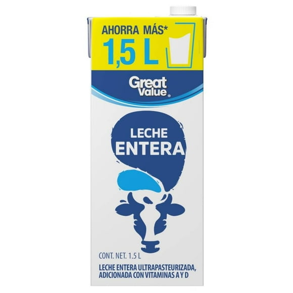 Leche Great Value Entera 1.5 Lts