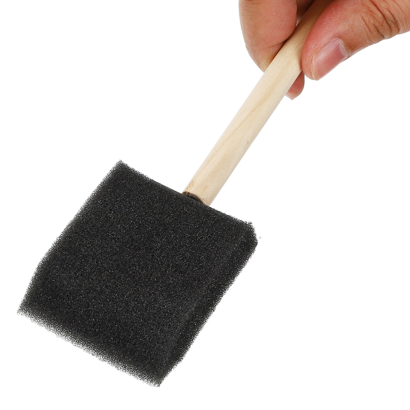 Uxcell 2" Paint Sponges for Painting, 50 Pack Rectangle Painting Sponge Foam Brush Wooden Handle, Black