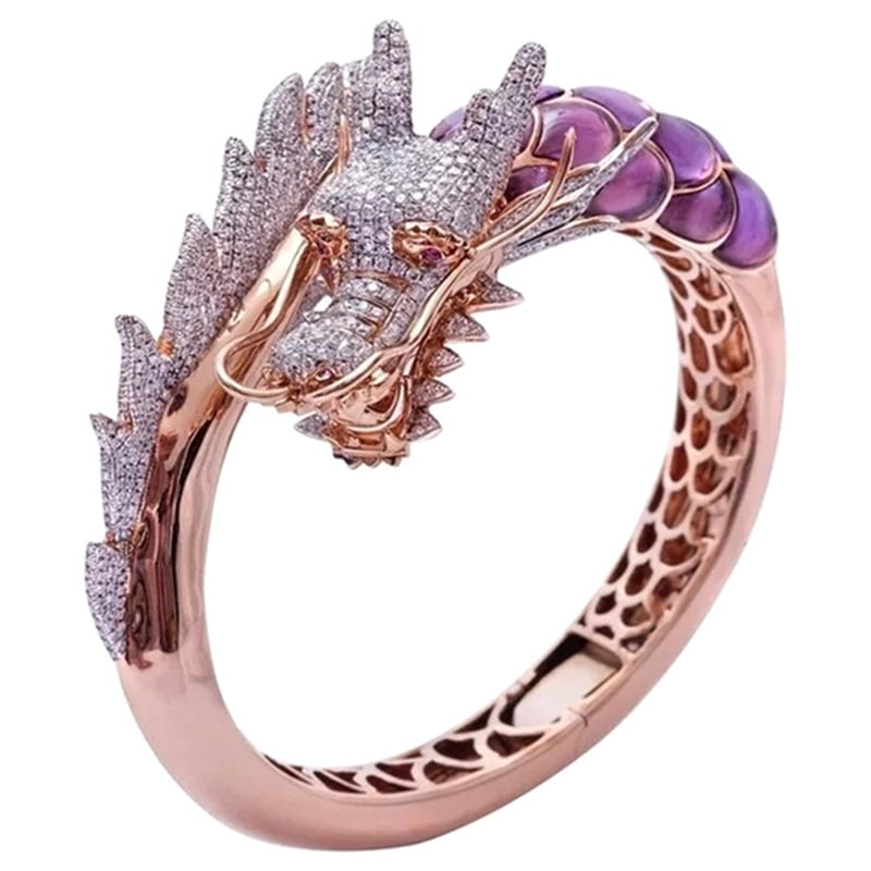 Kaboer - KABOER Rose Gold Ring China Dragon Ethnic Style Chinese