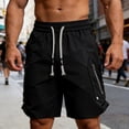 thumbnail image 3 of Cargo Shorts for Men Summer Casual Elastic Waist Loose Fit Breathable Knee Length Work Shorts with Pockets, 3 of 6