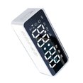 thumbnail image 4 of Reloj digital portátil con altavoz para dormitorio y oficina, mini despertador con espejo blanco, 4 of 8