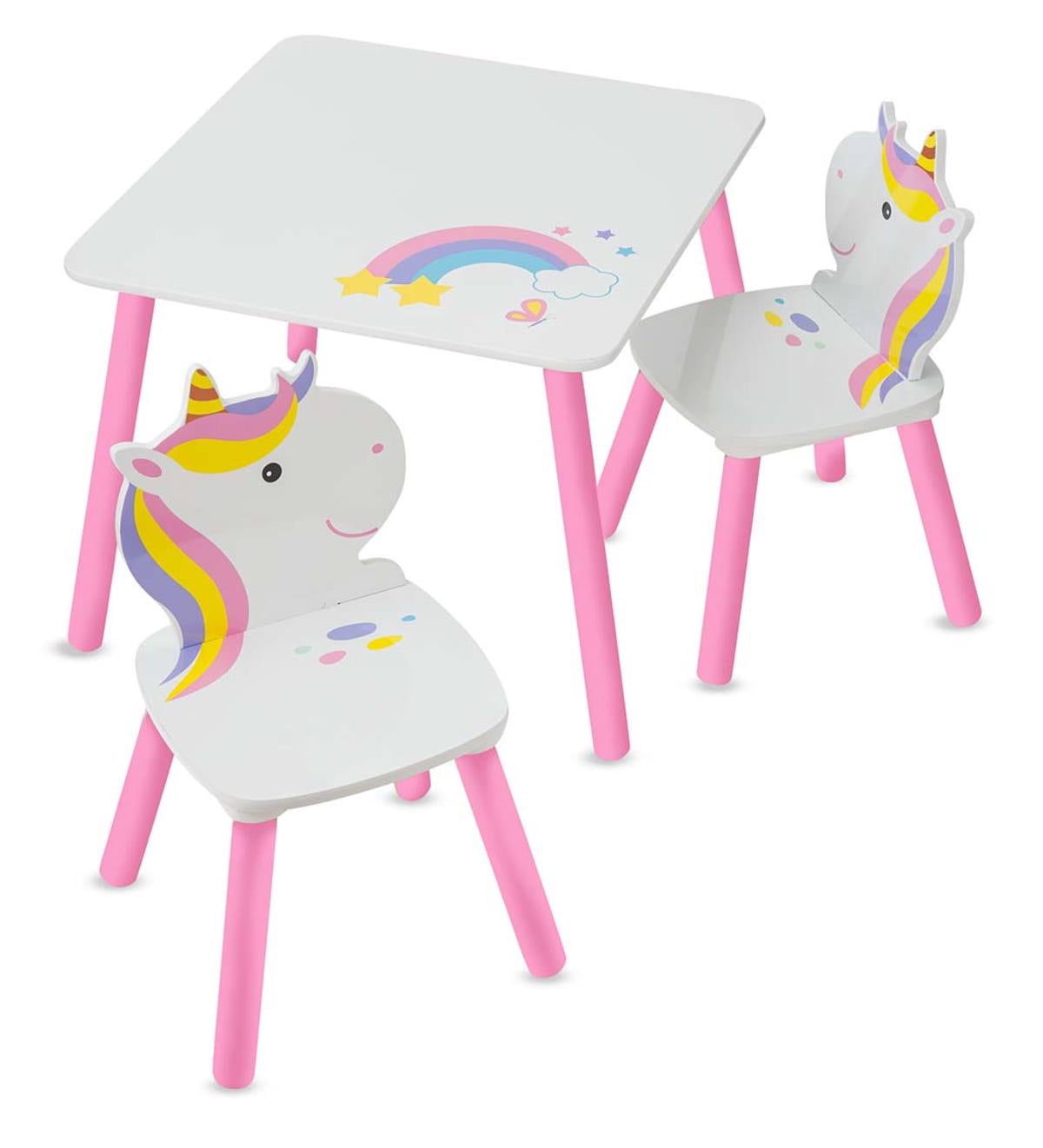 Magic Cabin Unicorn Table & Chairs for Kids Walmart