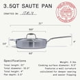thumbnail image 3 of Sartén salteadora Made In de 3,5 qt, acero inoxidable de 5 capas, compatible con inducción, 3 of 7