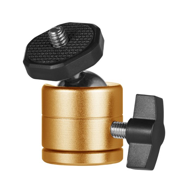 Cabeza de Bola Mini cabeza de bola giratoria de 360 grados de aleación de aluminio con montaje de cabeza de bola con tornillo de 1/4 pulgadas para trípode de videocámara Romacci Cabeza de bola