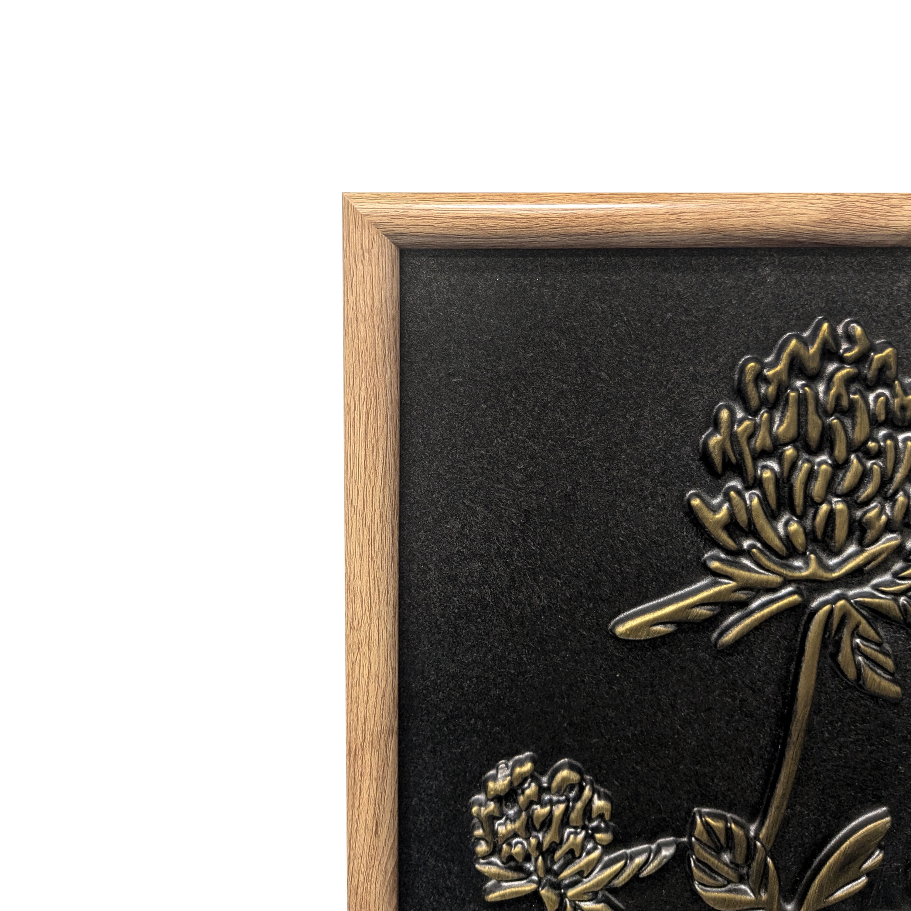 Bradley & Ballard Blackened Brass Faux Metal Stamped Wall Art - Botanical Decor Set