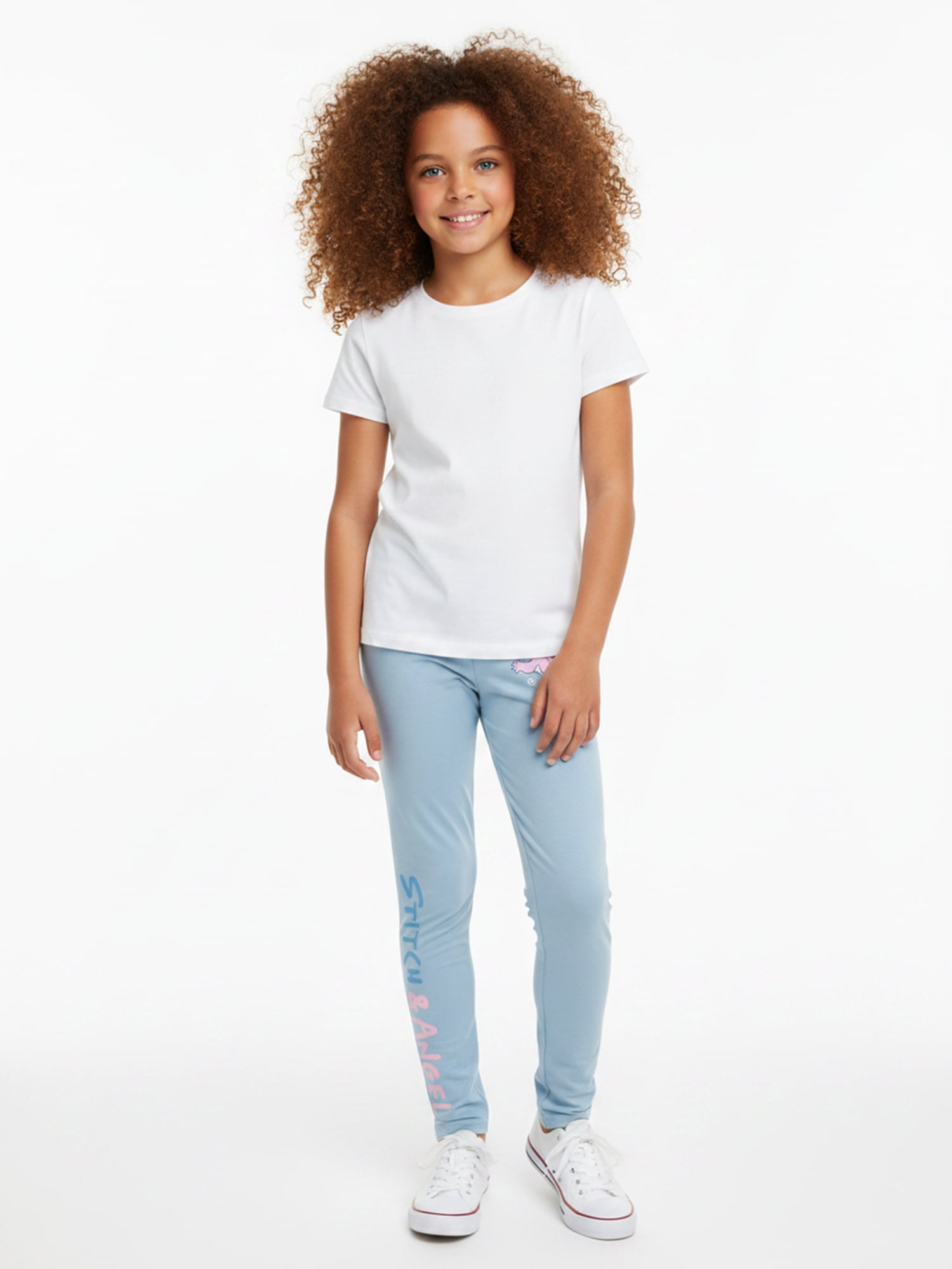 Lilo and Stitch Girls' Friends Forever Graphic Leggings, Sizes 4-16