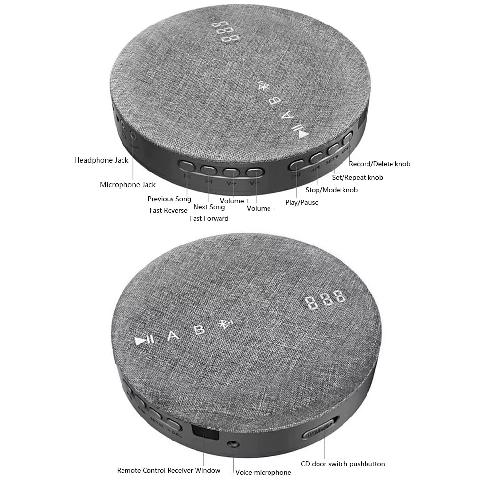 Multi-functional Portable CD Player DVD/VCD Two-Way Bluetooth Built-In Speaker Rechargeable Video
