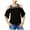 black, variant on Crave Fame Womens Embroidered Cold-Shoulder Pullover Blouse, Black, Juniors, Medium