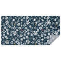 Dark Blue Christmas Snowflake Pattern Rectangle Tablecloth 60"x120",Waterproof Polyester Rectangle Table Cloth, Wipeable Spillproof Polyester Tablecloth for Dining, Camping, Indoor and Outdoor