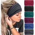 thumbnail image 1 of HSHDLDF Bandeaux pour Femmes Boho Africain Larges Bandeaux Noués Turbans, 1 of 7