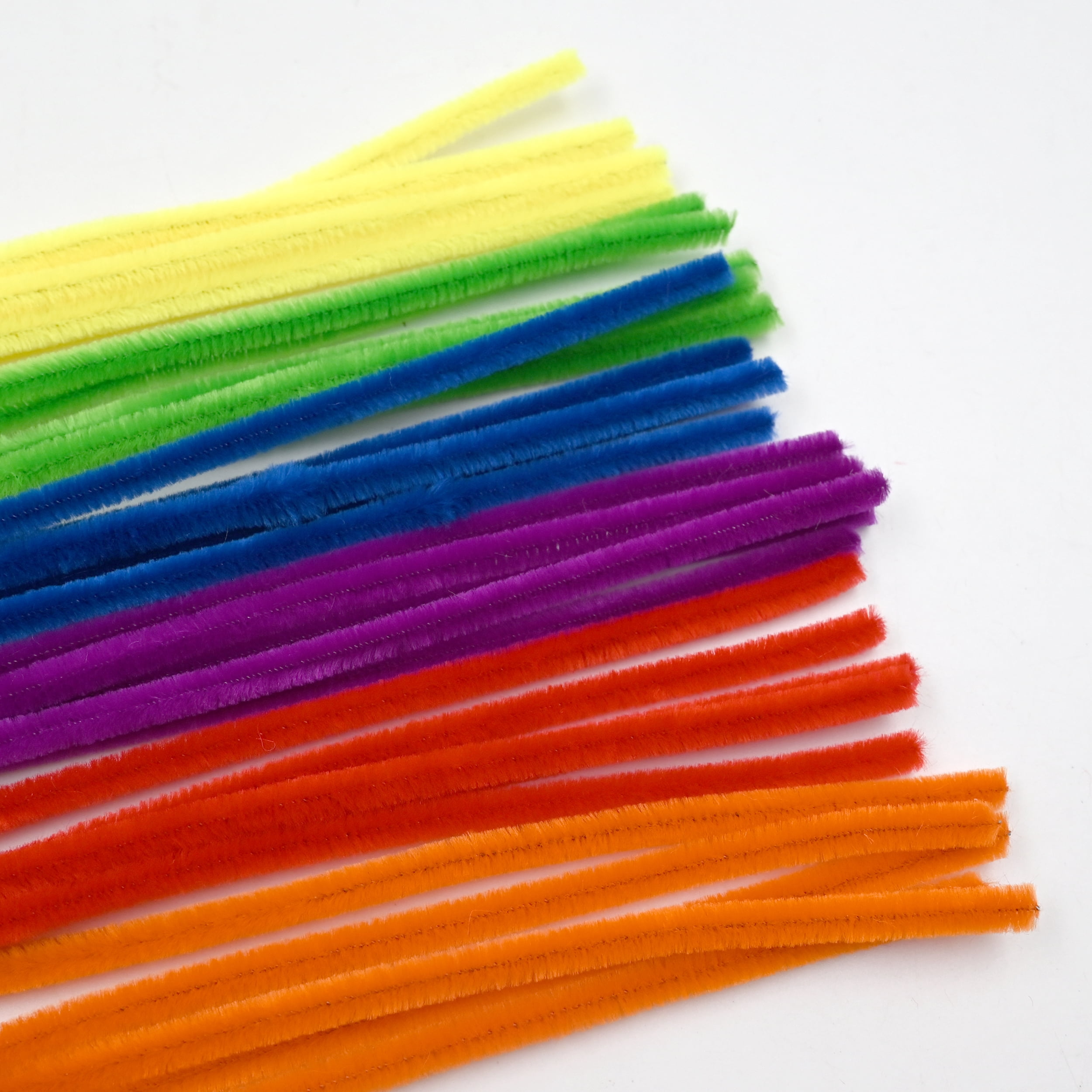 Hello Hobby Rainbow Multicolor Chenille Fuzzy Sticks, 100 Count for Kids Crafts and DIY Projects