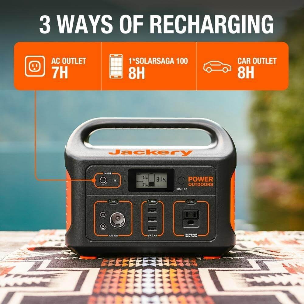 Restored Jackery Explorer 550 Portable Power Station, (Refurbished)
