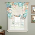 thumbnail image 2 of Beige Coastal Balloon Curtains for Bedroom/Front Door/Bathroom, Summer Nautical Beach Coral Starfish Tie Up Curtains 63 Inch Length Light Filtering Kitchen Curtains Shades for Windows 46"x63", 2 of 8