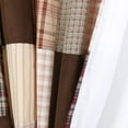 thumbnail image 3 of Cozy Line Heidi Chocolate Brown Plaid Grid Striped Real Patchwork Window Curtains with Tie Backs Set, 84" x 50", 2 Panels, 3 of 4