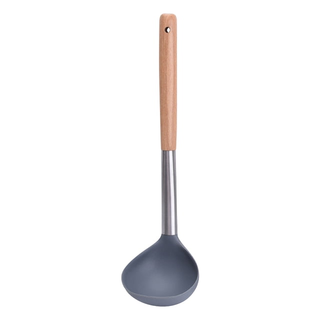 Batería de cocina,Utensilios de cocina de silicona con mango de acero inoxidable Cuchara antiadherente Utensilios de cocina de silicona con mango de madera Adepaton BST3007492-2