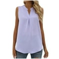 thumbnail image 5 of QUNYINEY V Neck Womens Tank Top Sleeveless Solid Casual Tops Flowy Loose Summer Tank Tops, 5 of 5