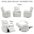 thumbnail image 2 of Oufan Power Rocking Recliner Chair, 270° Swivel Recliner Chairs, Modern Small Rocking Swivel Recliner Chair for Bedroom,Living Room Chair Home Theater Seat,Side Pocket, Beige, 2 of 10