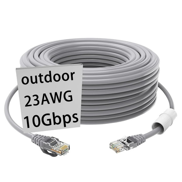 Cable Ethernet GWFIBER Cat 6 de 30 m (100 pies), resistente al agua
