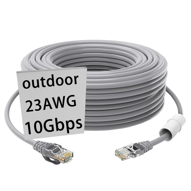 Cable Ethernet GWFIBER Cat 6 de 7,5 m (25 pies), resistente al agua
