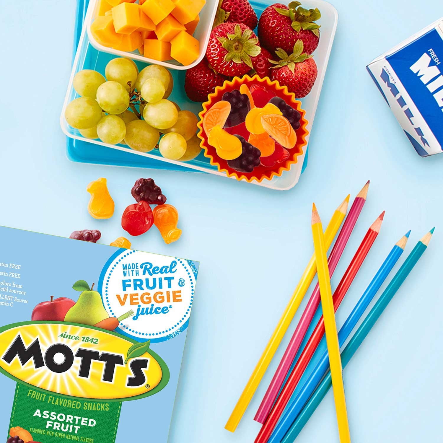 Mott's Assorted Fruit Flavored Snacks, 0.8 oz., 90 pk with bowl by OMA