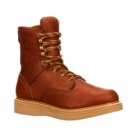 Georgia Men's 8" Barracuda Gold Wedge Work Boot Round Toe - G8152