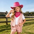 thumbnail image 2 of mgoYE Cowboy Cowgirl Outfits for Boys Girls, Toddler Kids Dress Up Role Play Parties Cowboy Kids' Vest & Bandana Set Hat 14-15 Years, 2 of 6